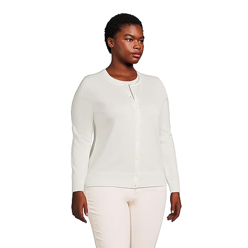 Image of Lands' End Women's Fine Gauge Cotton Cardigan Sweater