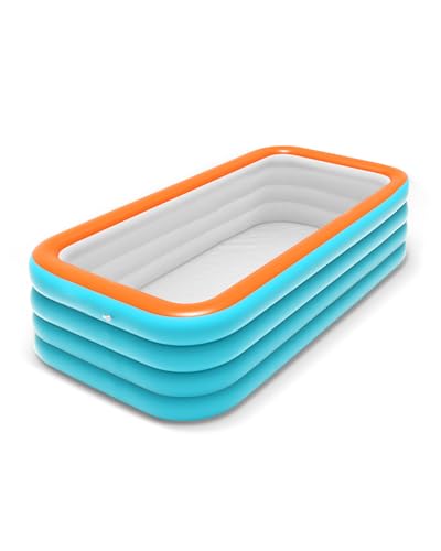 E-SMARTER Large Paddling Pool for Kids, 210x145x68 cm Plastic Paddling Pool with Thickened PVC Matrial, 750L Inflatable Pool Toddlers, Paddling Pool for Adults, Beach Sand Pit & Family Toy Ball Pit