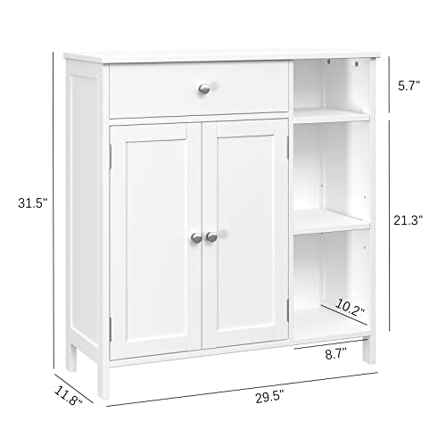 Irontar Freestanding Bathroom Cabinet With Doors, Bathroom Floor Cabinet With Drawer & Adjustable Shelf, Kitchen Cupboard, Storage Cabinet For Bathroom, Living Room, Bedroom, Entryway, White Cwg001W #TOP2