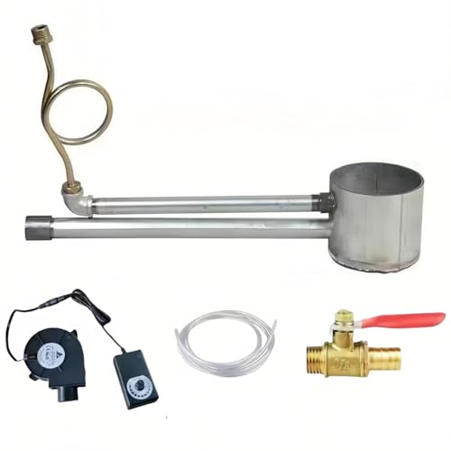 Waste Oil Burner DC 12V Old Motor Oil Stove Outdoors Cooking Hot Heating Furnace Burning Tool for Garage, Workshops, Warehouses (14cm)