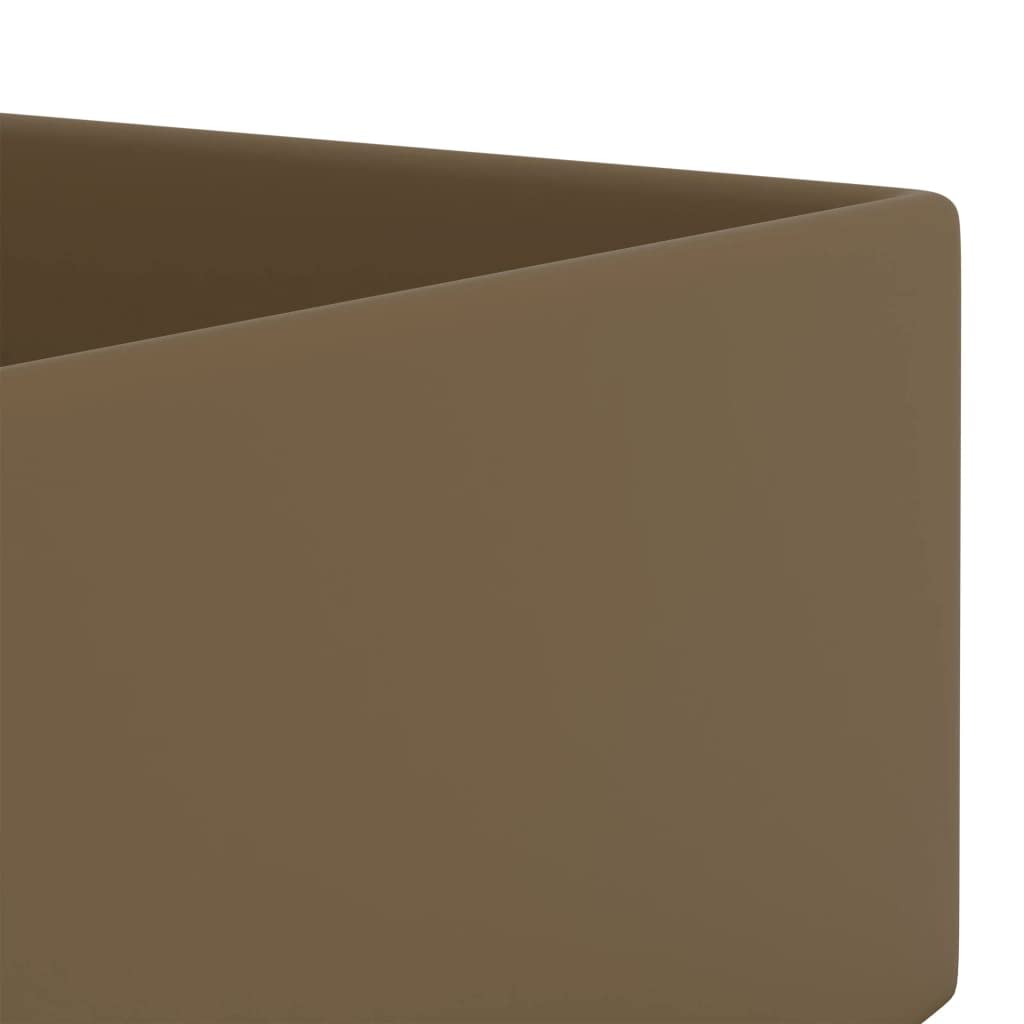SKM Badezimmer-Waschbecken mit Überlauf Keramik Matt Creme,Heimwerkerbedarf,Sanitärbedarf,Sanitärkeramik & Armaturen,Waschbecken & Spülen,Badezimmer-Waschbecken,Creme,10.6 kg,146996