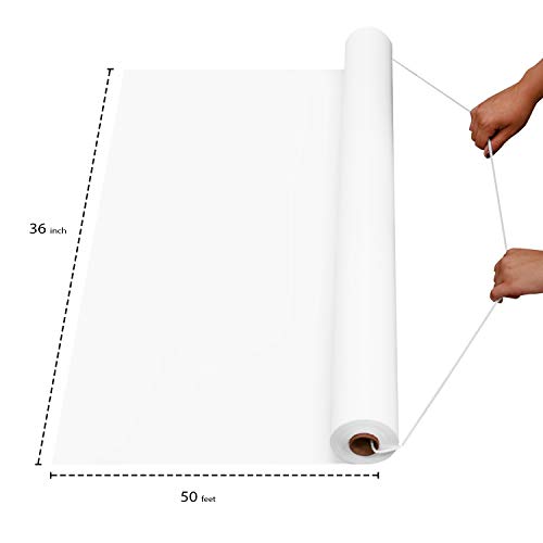 Party Essentials Plastic Disposable Aisle Runner for Wedding Ceremony Events Indoor and Outdoor on Floor Tile Grass Carpet, 50 x 3 Feet, White