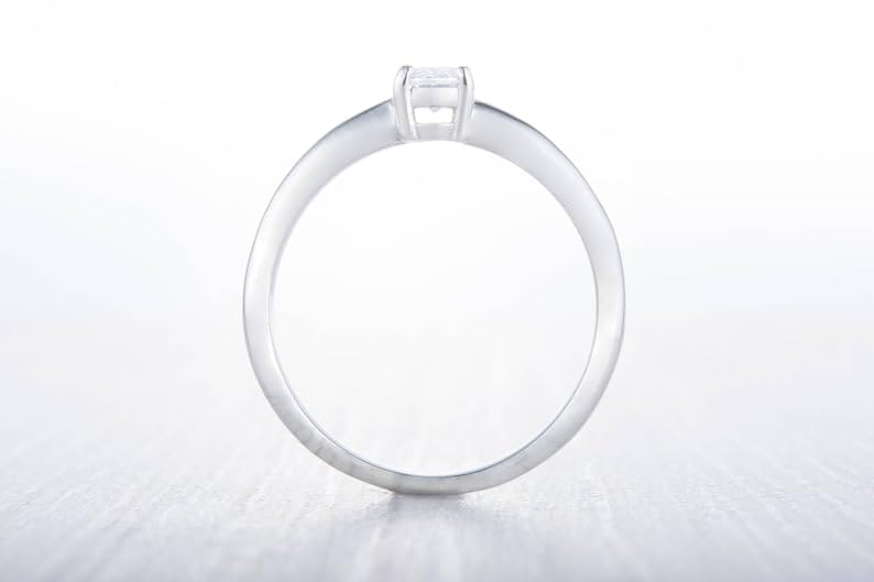 Bague solitaire en argent anti-ternissement anneau brillant