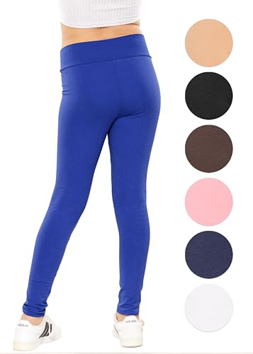 STRETCH IS COMFORT Girls Cotton Stretch High Waisted Leggings and High Waist Biker Shorts Two Lengths to Choose | Size 4-143