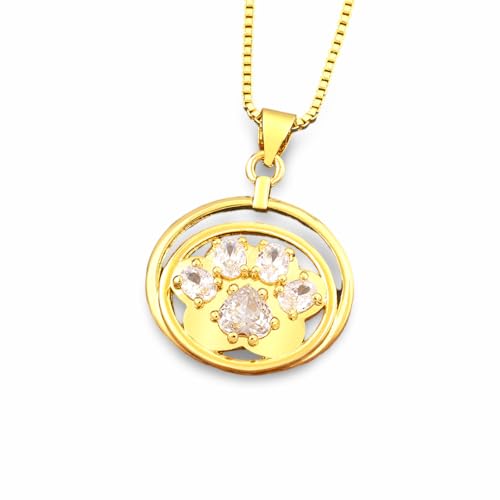 Collier suspendu double anneau en cuivre plaqué or et oxydes de zirconium