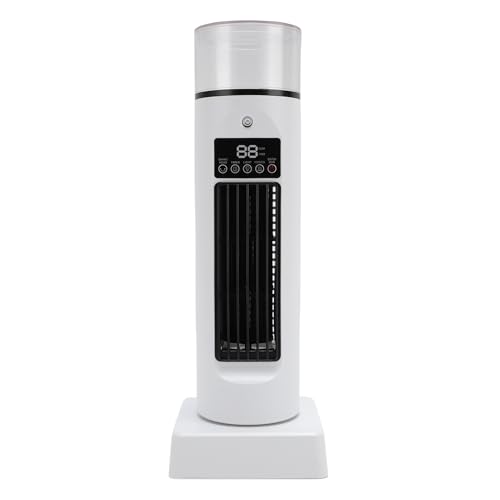 VBESTLIFE 4 en 1 Ventilador de Torre con Humidificador y Luz Nocturna LED de 7 Colores, Enfriador de Aire de Escritorio USB de 6 Velocidades, Remoto, 110 ° Ajustable para Dormitorio,