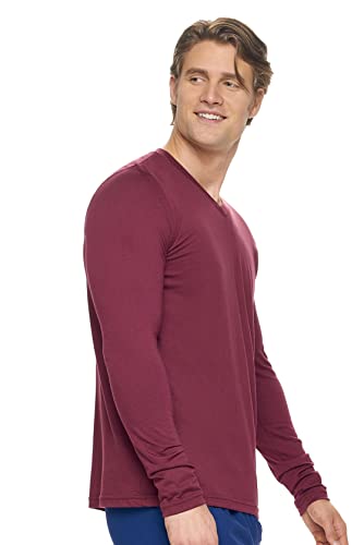 Expert Brand USA-Made Men's MoCA Cotton Blend V Neck Long Sleeve Shirt2