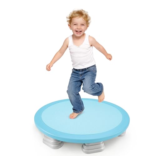 Sensory Trampoline Indoor Mini Trampoline for Kids Bounce Board Toddlers Trampoline Indoor Outdoor Sensory Toys Autism Sensory Products (Blue)
