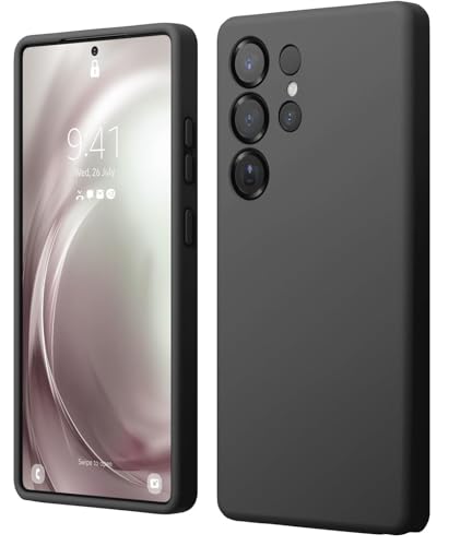 Image of LIRAMARK Liquid Silicone Soft Back Cover Case for Samsung Galaxy S25 Ultra 5G (Black)