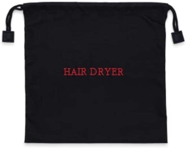 Hair Dryer Bag 12 X 12 Embroidered Red Letters Black Bag