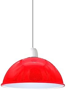 Metal Light Shade for Ceiling Pendant Lights, Retro Industrial Style Non Electric Bulb Guard, Dome Shaped Vintage Lampshades for Kitchen Office Bedroom + Free Reducer Ring (21cm - Black and Gold)