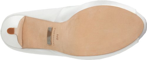 Badgley Mischka Women's Goodie Peep-Toe Pump,White Satin,10 M Us #TOP3