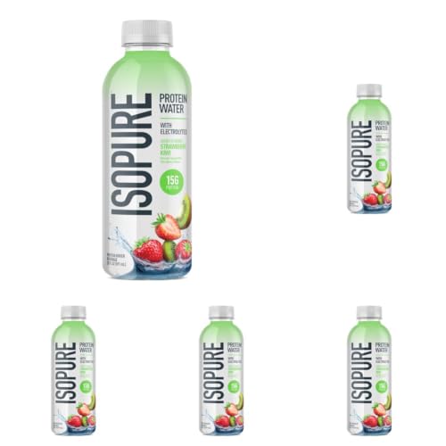 Image of Isopure Clear Protein Water with Electrolytes Strawberry Kiwi 20 oz (Pack of 5)