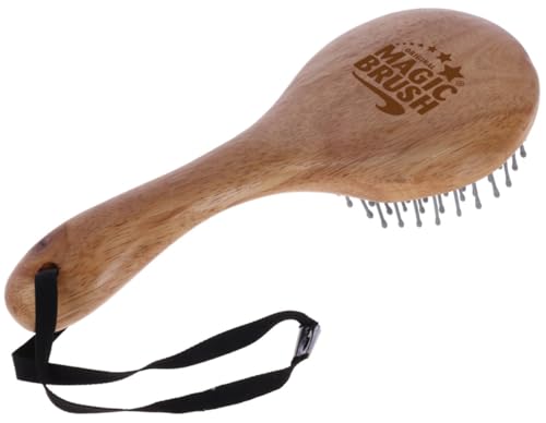 Kerbl MagicBrush Mähnen- und Schweifbürste - Hochwertige Naturholzbürste für Pferde | Ergonomischer Griff, elastische Borsten & sanfte Kopfhautmassage | Ideal für Mähne & Schweifpflege