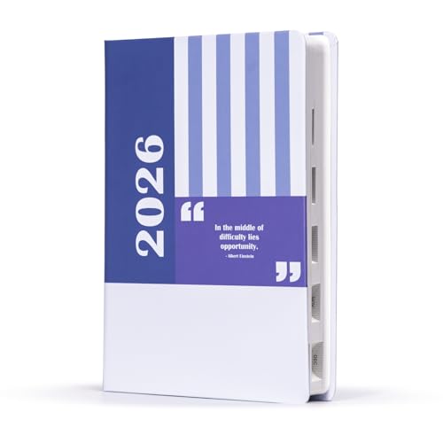 Image of Mahavir Maxim 2026 Diary | A5 Size New Year Diary | One-Day-to-a-Page Diary with Month Index | 424 pages,70 gsm | Natural Shade Paper | Laminated Paper Cover - (Blue)
