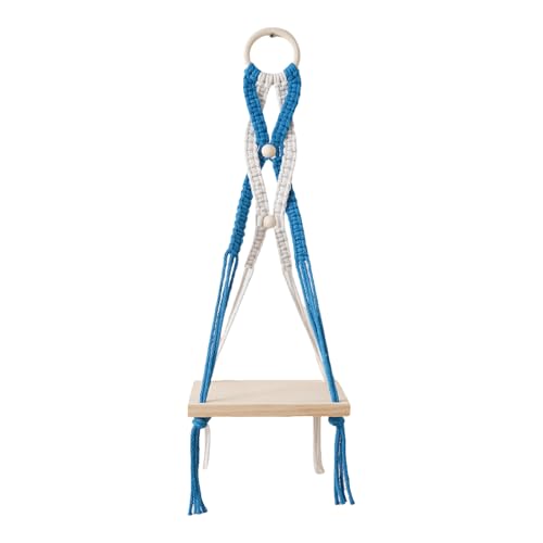 Generic マクラーム壁掛け棚 ボヘミアン風フローティングシェルフ ? 綿ロープと木製素材で植物や本のディスプレイに最適 (c)