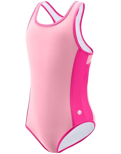 Image of G Gradual Girl's One Piece Swimsuits Racerback Kids Bathing Suit | for Girls 7-16Y, Fully lined for no see-through, Wider straps, UPF 50+, Modest coverage, Swimwear for Swim Team, Beach, Pool