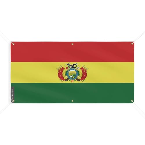 Drapeau de la Bolivie 100x200cm avec 6 œillets pour mât extérieur