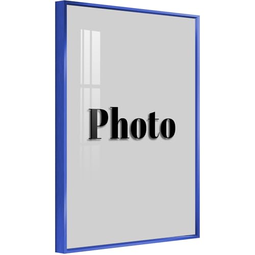 Image of 8x10 Metal Picture Frame, 8x10 Aluminum Picture Frame With Acrylic Sheet Covering Wall And Tabletop Display Home Decor, Poster Frame, Wall Hook - Set Of 1, Blue