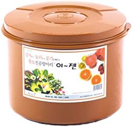 e-jen Premium Kimchi, Sauerkraut Container Probiotic Fermentation with Inner Vacuum Lid Round (1.3 gal/ 5L)