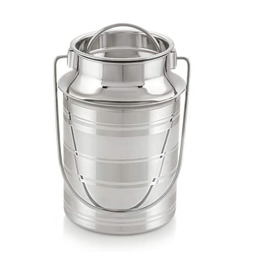 Image of bilAnca Stainless Steel Milk Storage Can 1 Liter with Lid Ghee Can Milk Pot Oil container Milk Barni Milk Dolu (1 Liter)