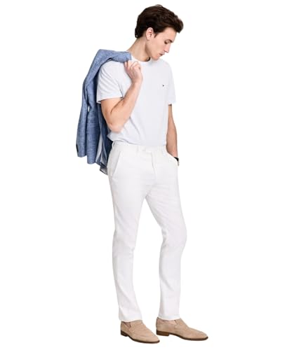 Tommy Hilfiger Mens Modern fit Dress Pants 46/30 White Solid