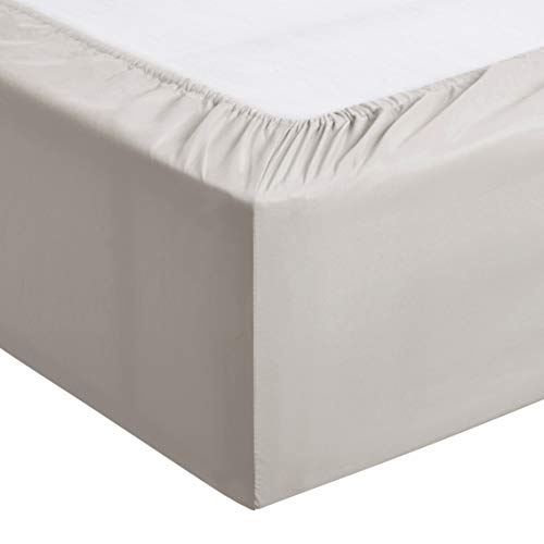 Image of Amazon Basics Lightweight Super Soft Comfortable Breathable Wrinkle Resistant Microfiber 4 Piece Bed Sheet Set with 14-Inch Deep Pockets, Queen, Light Gray, Solid