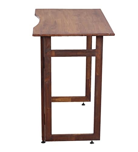 Image of Dawn Riser Teakwood Foldable Laptop Table-Computer,Pc,Study,Writing Folding Desk Home&Office-Space Saving,Easy Storage,Sleek Design-Dawnriser-Walnut Finish,Solid Wood DIY Model
