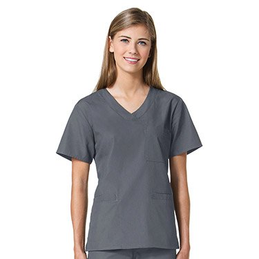 Maevn Core Women's Curved V-Neck Top Chocolate