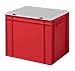 Produktbild 1a-TopStore Design Eurobox Stapelbox Lagerbehälter Kunststoffbox in 5 Farben und 16 Größen mit transparentem Deckel (matt) (rot, 40x30x33 cm)