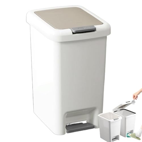 WJnflQN Cubo de basura para cocina, cuarto de baño, cubo de basura, pedal de pedal - cierre suave, protección ergonómica contra olores, para baño y sala de estar