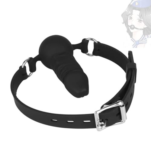 Varilla de silicona realista, suave y ajustable, negra, con bolas