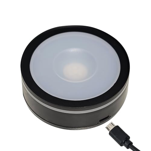 Image of LED Crystal Display Base - 6-Color Touch Light for 3D Art, Home Decor & Gifts (2.68in Round ABS, 7oz) set of 4