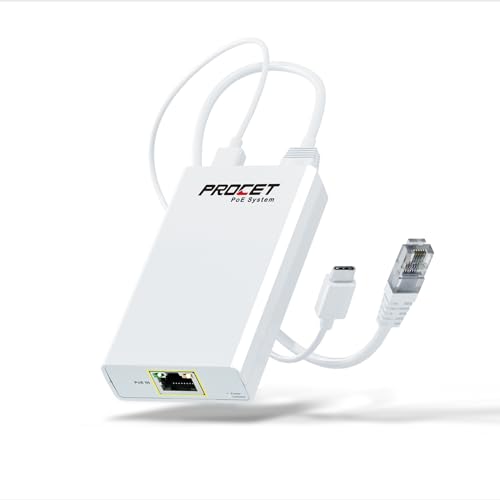 Gigabit PoE Splitter USB C 5V 3A, PoE to USB-C Adapter, IEEE 802.3at Compliant 10/100/1000Mbps for Raspberry Pi 4, Security IP Cameras and More, PT-ATC-5V