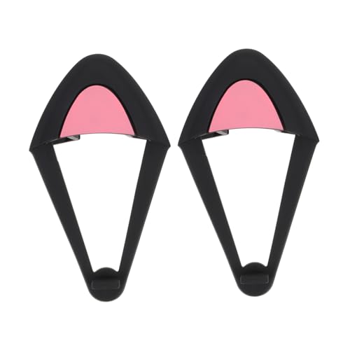 LABRIMP Silicone Cat Ear Headphone Ornaments Pair for Over-ear Headsets, Lovely Cute Decorating Accessories for Gaming, Video, Travel, Black Silicone Headset Adornments