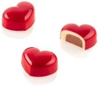 Silikomart | Heart Kit Tritan Chocolate Mould Measures 35 x 27 mm H 17 mm + Silicone Mould of 24 Cavities