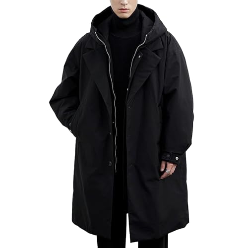 Chaqueta larga cortavientos para hombre que frena el frío y la lluvia casual