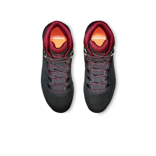 Mammut Nova IV Mid GTX Women | Wanderschuhe für Damen, Wasserdichte Trekkingschuhe, Outdoor Schuhe, Gore-Tex Bergschuhe, Sportschuhe für Hiking | Black-Blood Red, 6.5