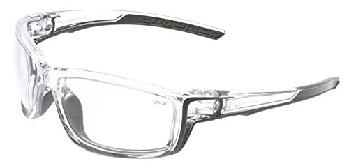 MCR Safety SR410PF Swagger Gafas de seguridad, gafas de trabajo, lentes transparentes antivaho MAX6, dieléctricas, marco transparente Cover
