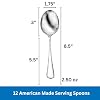 Serving Spoon Made in USA Set of 12 18/10 Stainless Steel Flatware Mirror Finish Dishwasher Safe TAA HubZone and Buy American Compliant Annapolis Silverware Made by Sherrill Manufacturing #1