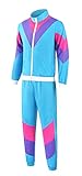 Seawhisper 80er Jahre Outfit 90er Jahre Trainingsanzug NEW KIDS Kostüm Herren Damen Karneval Kostüm Herren Männer Blau M