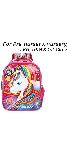 Image of Unicorn School Bag For Girls and boys Cartoon Printed Waterproof Backpack for kids Ideal For Small Kids Bag UKG Nursery 1st Class boys School Bags 3-6 years kid