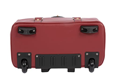 Image of JKM & Company EXECUTIVE Burgundy Computer iPad, Laptop Tablet Rolling Tote Bag Briefcase Carryall Bag
