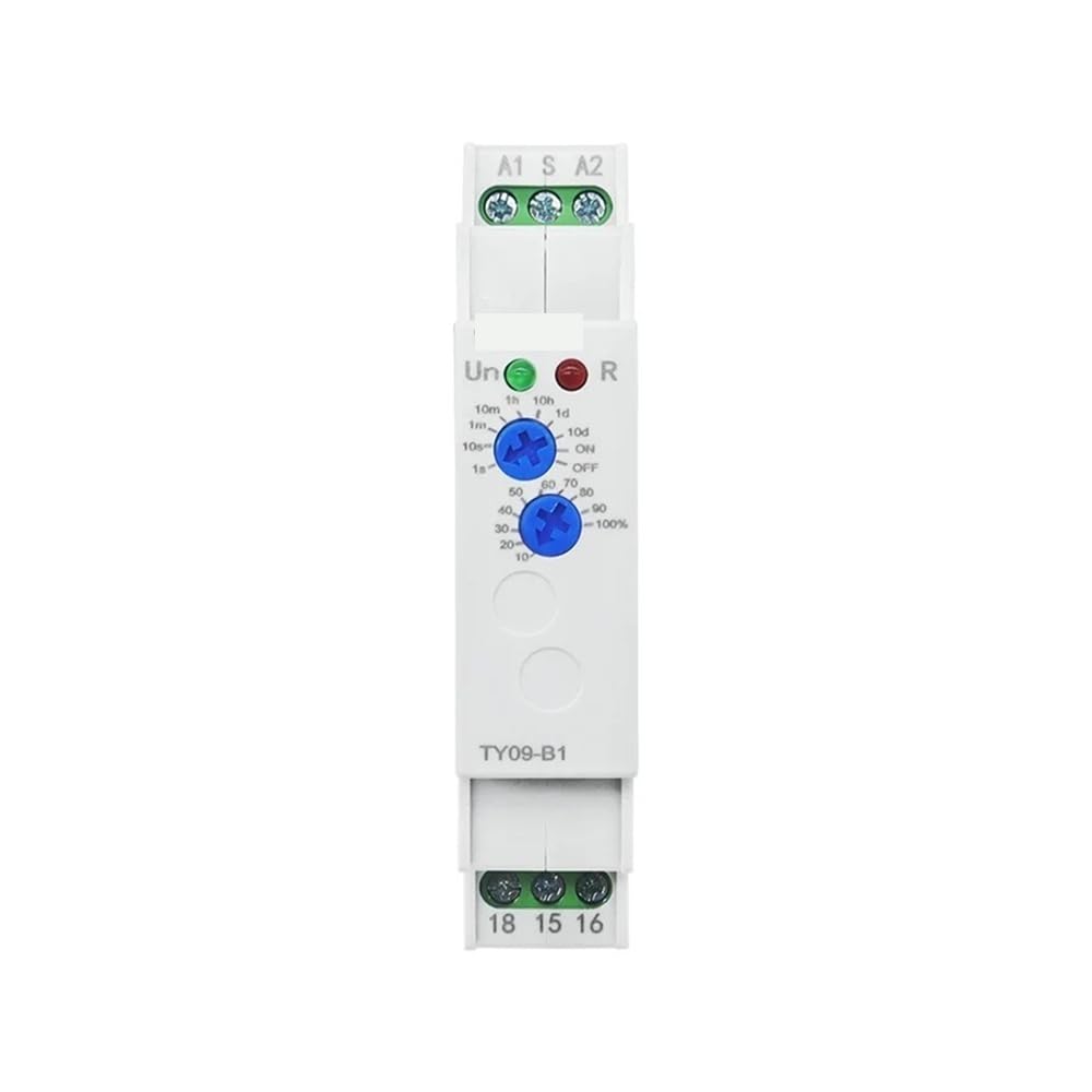 Din Rail Time Relay A Power-On Delay B Delay Disconnection AC/DC 12V-240V 16A 0.1S~10 Days(TY09-B1 ACDC12-240V)