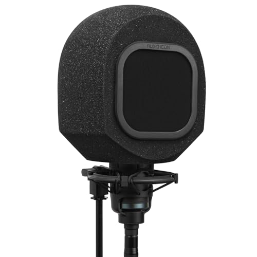 Soundbox Vocal Recording Isolation Booth | Portable Microphone Shield, Pop Filter for Studio-Quality Sound for Singing, Podcasting, Acoustic High-Density Foam Ball, Mic Soundproof Box (Classic Black)