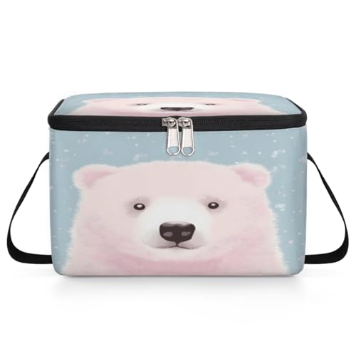 GzLeyigou Bear Lunch Bags for Women Men 9 Cans, Hot & Cold Food Delivery Bag Insulated Grocery Bag Insulated Lunch Box Cartoon Bear Cooler Bag for Office Work Picnic Beach