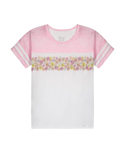 Sleep On It Girls Pajamas Pant Sets 4 Piece Summer T-Shirt And Legging Sleepwear Sets For Kids (2 Full Sets) (10-12, Gray-Pink) #TOP6