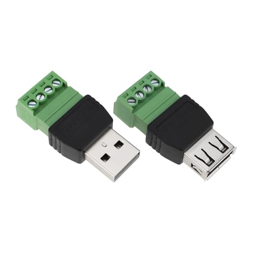 SG Store 2 Pcs USB to 4 Pin Terminal Solder Free Connector Suitable for Mobile Phone Computer Charger Data Cable