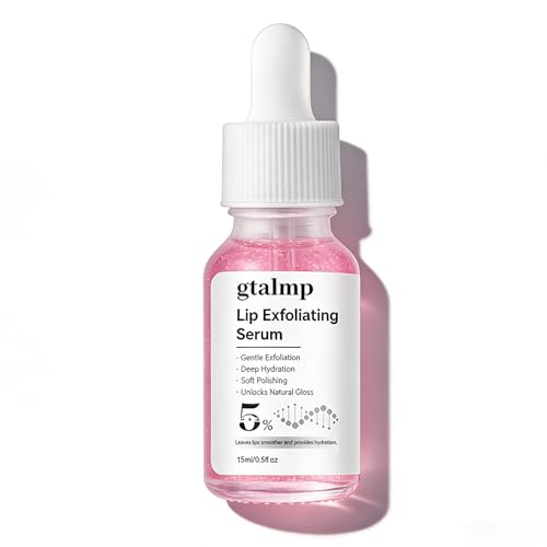 gtalmp PHA 5% Exfoliating Lip Serum - Gentle Overnight Treatment for Dry Flaky Lips Hydrating Lip Exfoliator & Primer for Smoother Softer & Plump-Looking Lips (1)