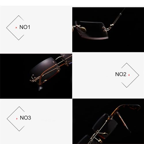 Lunettes de soleil carrées à la mode design géométrique sans bords chic
